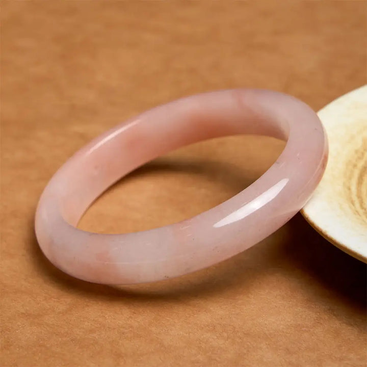 BWOOOH Pink Golden Silk Jade Wealth Luck Bracelet Bangle - BWOOOH - Flat / 54-56mm - Bracelet Bangle