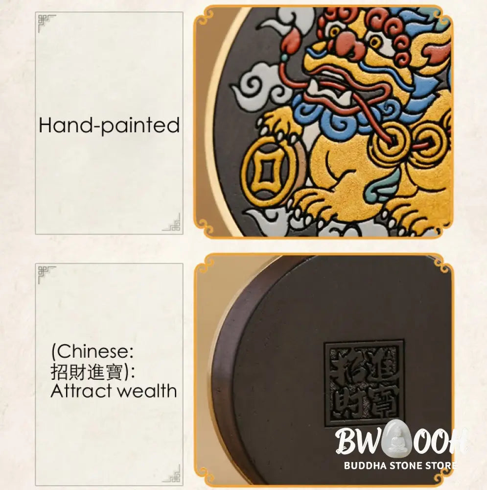 Buddha Stones PiXiu Copper Coin Ebony Wood Luck Attract Wealth Key Chain Decoration - PiXiu(Wealth♥Luck) - Key Chain