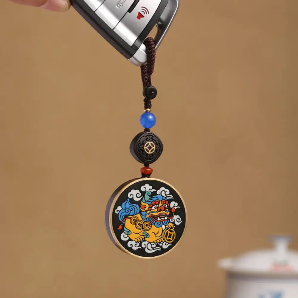BWOOOH PiXiu Copper Coin Ebony Wood Luck Attract Wealth K