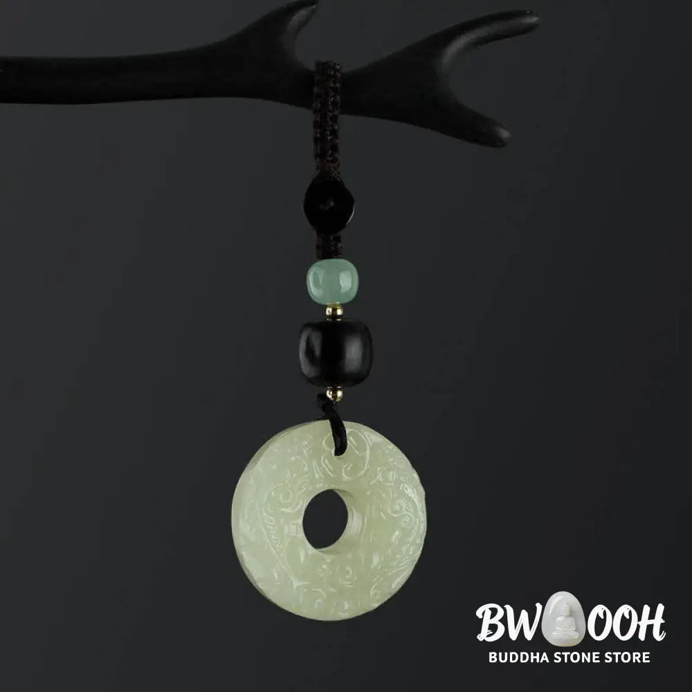 Buddha Stones PiXiu Jade Peace Buckle Abundance Wealth Key Chain - Jade (Prosperity ♥ Abundance) - Key Chain