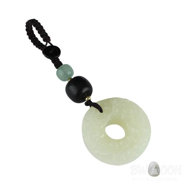 Buddha Stones PiXiu Jade Peace Buckle Abundance Wealth Key Chain - Jade (Prosperity ♥ Abundance) - Key Chain