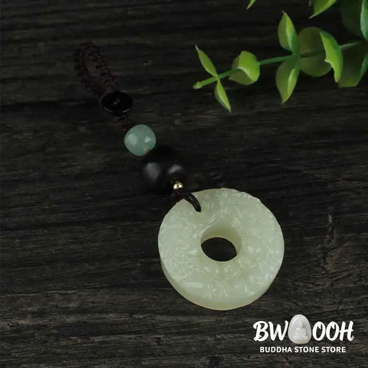 Buddha Stones PiXiu Jade Peace Buckle Abundance Wealth Key Chain - Jade (Prosperity ♥ Abundance) - Key Chain