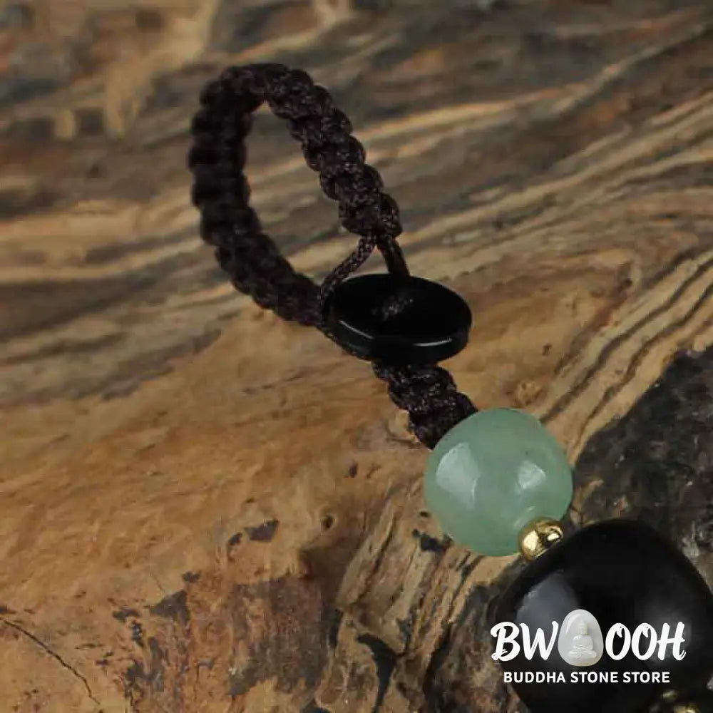 Buddha Stones PiXiu Jade Peace Buckle Abundance Wealth Key Chain - Jade (Prosperity ♥ Abundance) - Key Chain