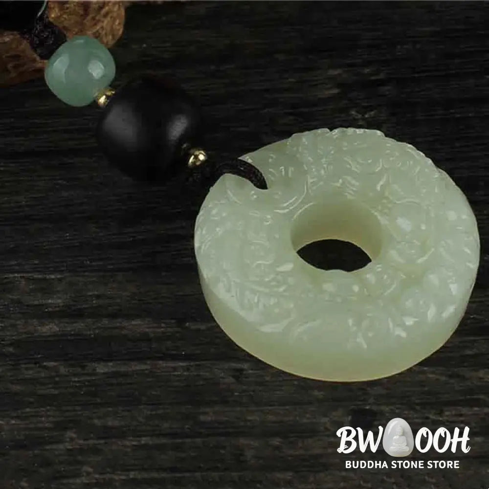 Buddha Stones PiXiu Jade Peace Buckle Abundance Wealth Key Chain - Jade (Prosperity ♥ Abundance) - Key Chain