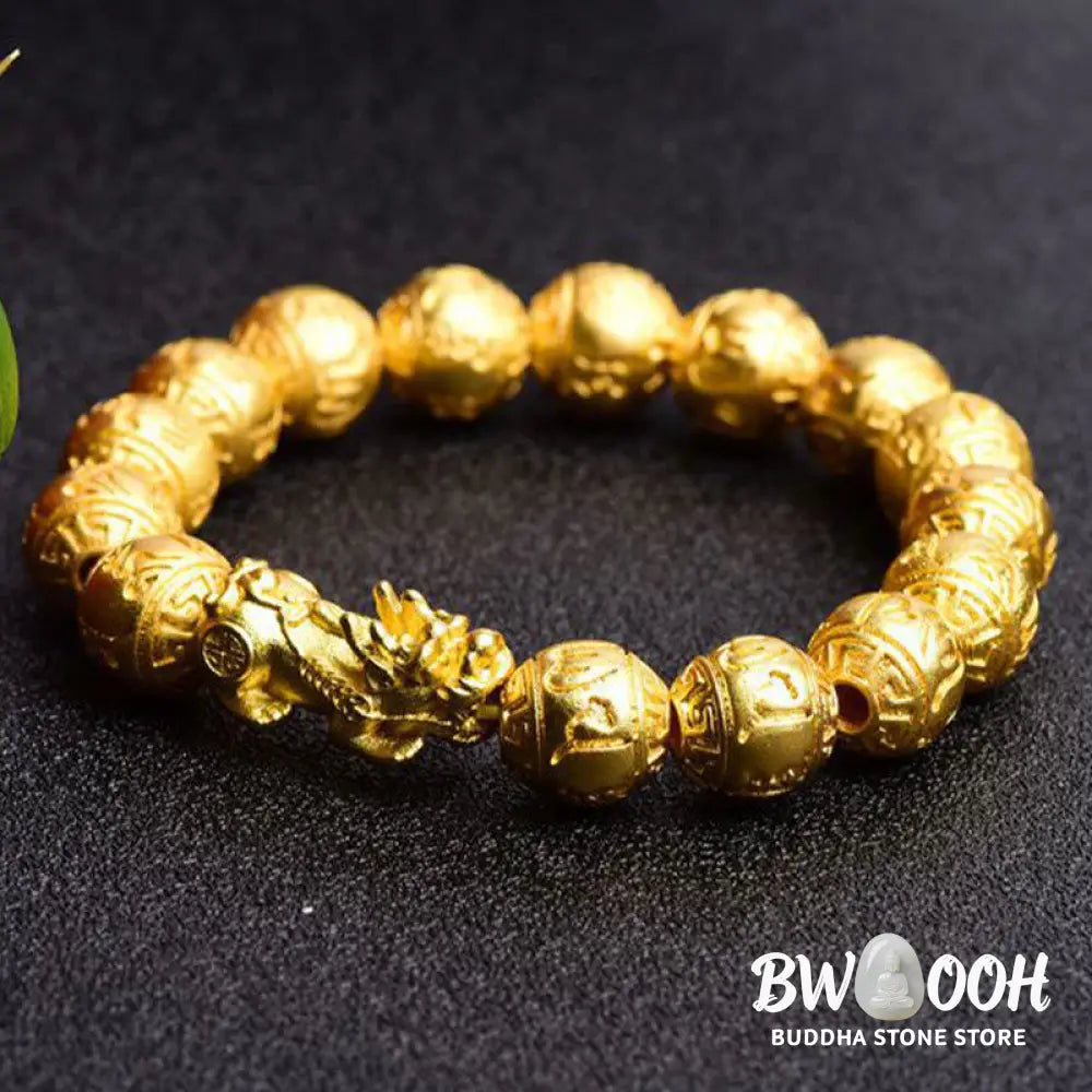 Buddha Stones PiXiu Om Mani Padme Hum Carved Wealth Bracelet - BWOOOH - PiXiu(Wrist Circumference: 14-17cm) - Bracelet