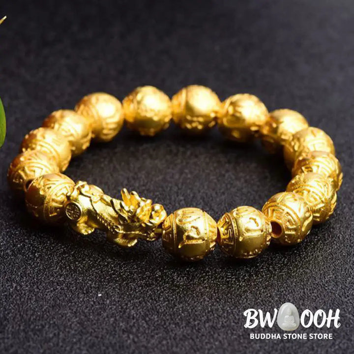 Buddha Stones PiXiu Om Mani Padme Hum Carved Wealth Bracelet - BWOOOH - PiXiu(Wrist Circumference: 14-17cm) - Bracelet