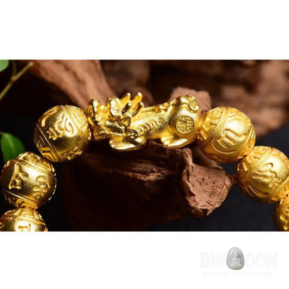 Buddha Stones PiXiu Om Mani Padme Hum Carved Wealth Bracelet - BWOOOH - PiXiu(Wrist Circumference: 14-17cm) - Bracelet