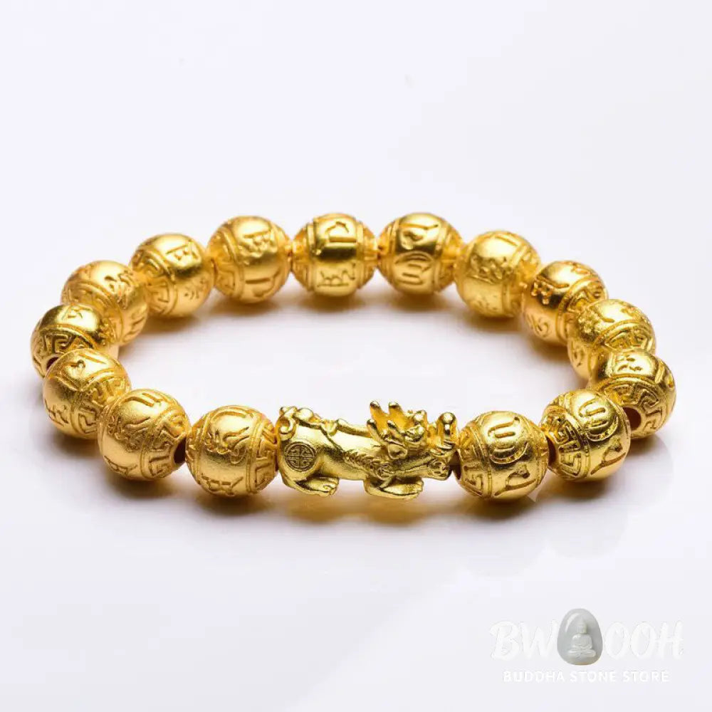 Buddha Stones PiXiu Om Mani Padme Hum Carved Wealth Bracelet - BWOOOH - PiXiu(Wrist Circumference: 14-17cm) - Bracelet