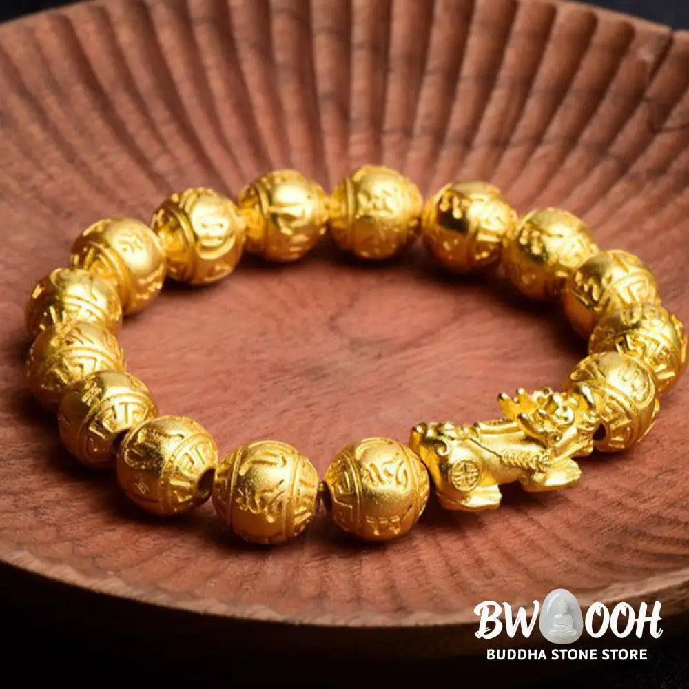 Buddha Stones PiXiu Om Mani Padme Hum Carved Wealth Bracelet - BWOOOH - PiXiu(Wrist Circumference: 14-17cm) - Bracelet