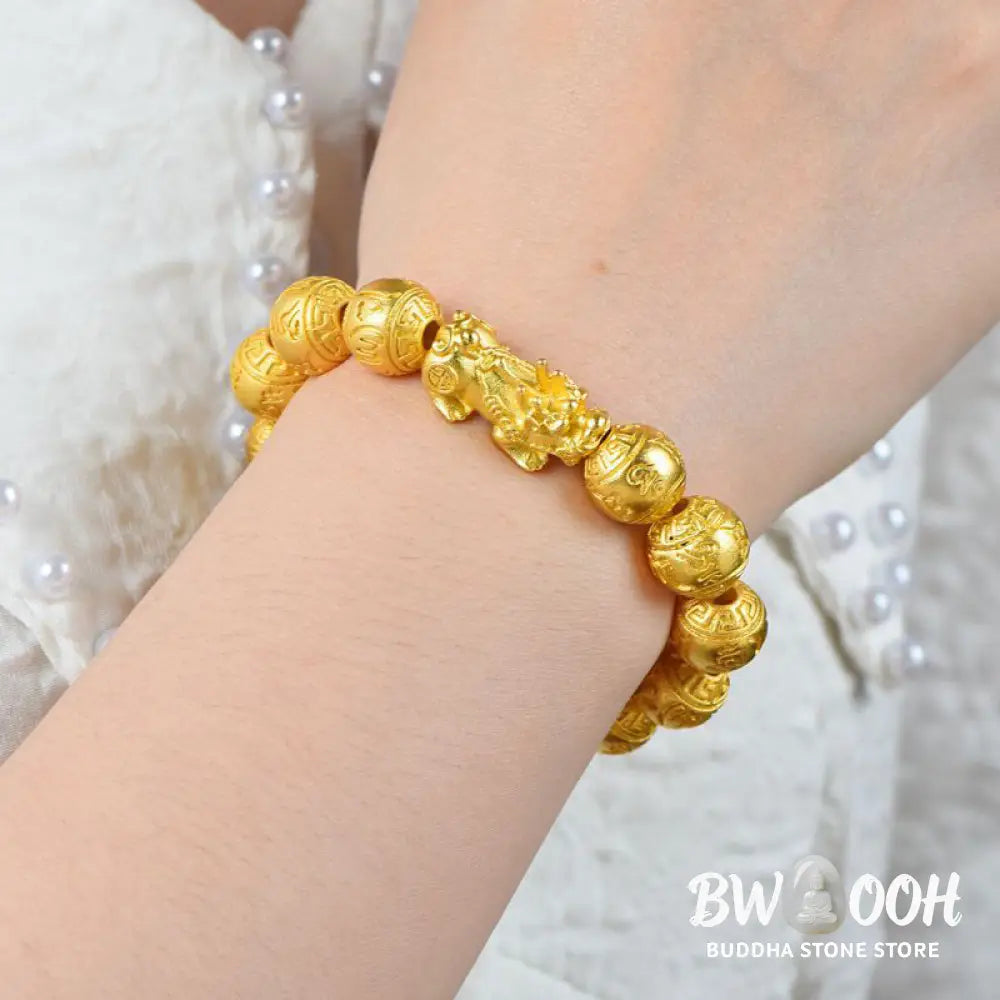 Buddha Stones PiXiu Om Mani Padme Hum Carved Wealth Bracelet - BWOOOH - PiXiu(Wrist Circumference: 14-17cm) - Bracelet