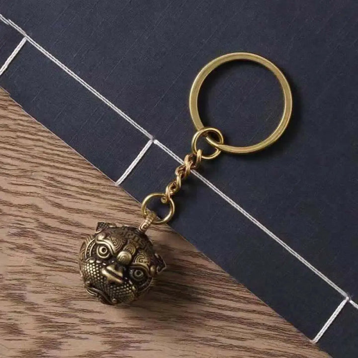Buddha Stones PiXiu Wealth Copper Key Chain - PiXiu Metal Ring - Key Chain