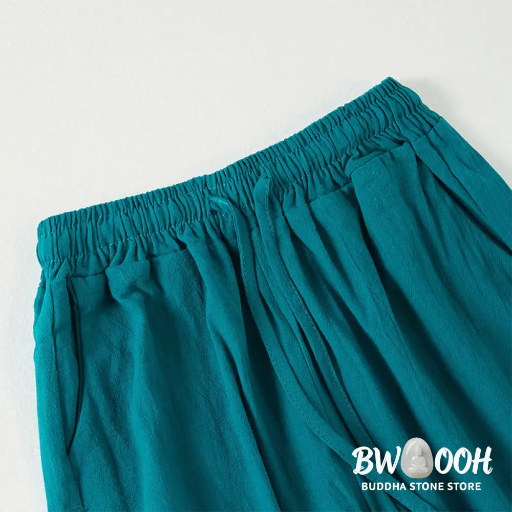 Buddha Stones Plain Bohemian Stripes Women’s Wide Leg Pants With Pockets - Women’s Wide Leg Pants