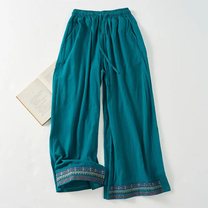 BWOOOH printed wide-leg yoga pants - Plain Bohemian Stripes Women&