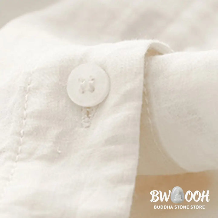 Buddha Stones Plain Button Crew Neck Design Women’s Blend Three Quarter Sleeve Shirt - Women’s Shirts