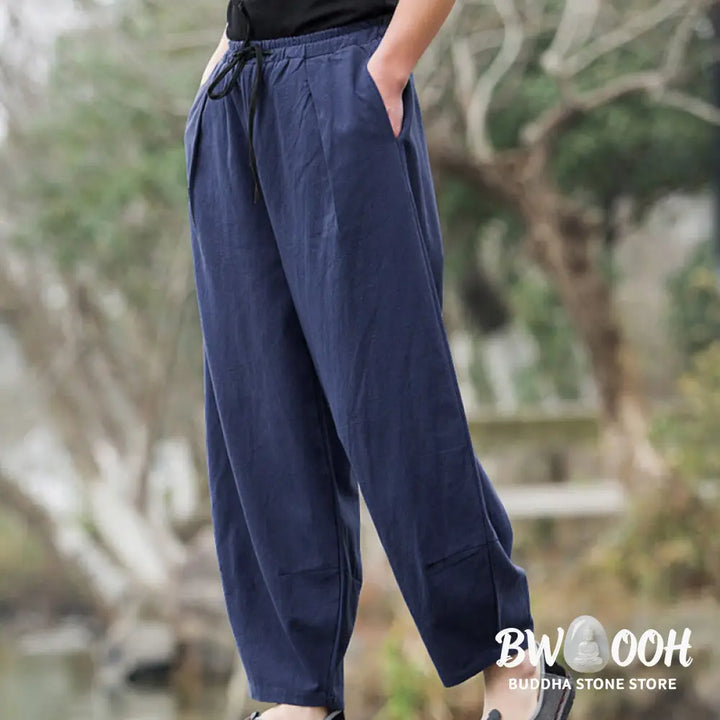 Buddha Stones Plain Casual Bloomer Men’s Pants With Pockets - Men’s Pants
