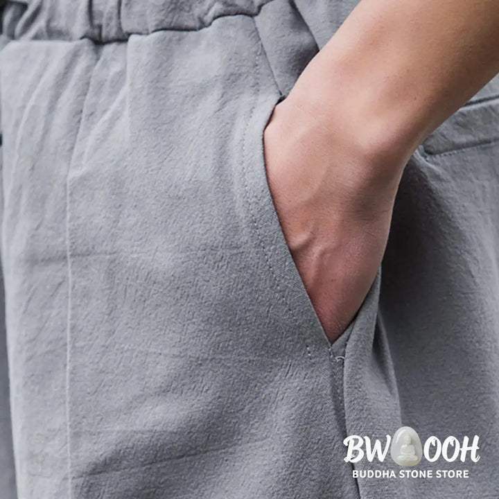 Buddha Stones Plain Casual Bloomer Men’s Pants With Pockets - Men’s Pants