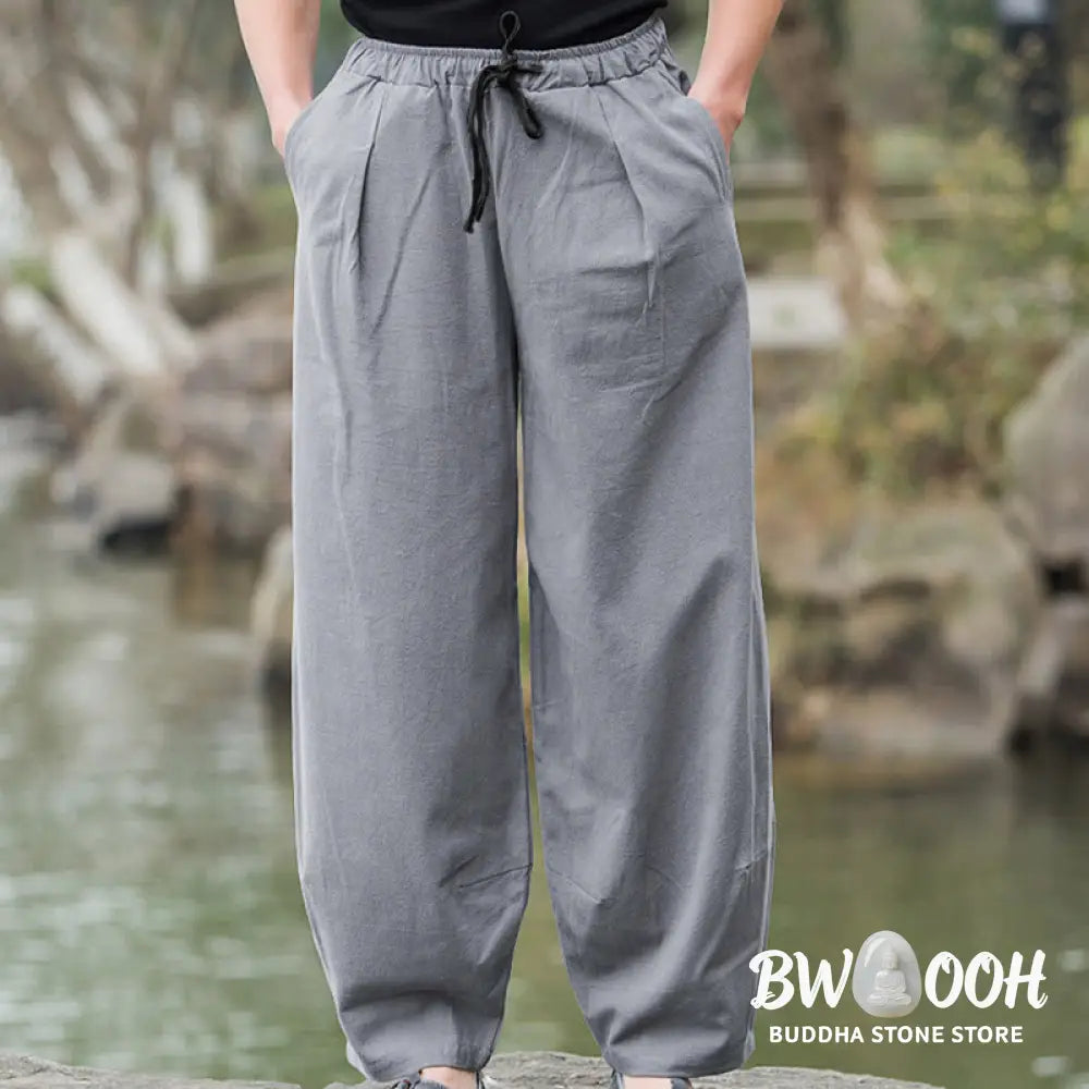 Buddha Stones Plain Casual Bloomer Men’s Pants With Pockets - Men’s Pants