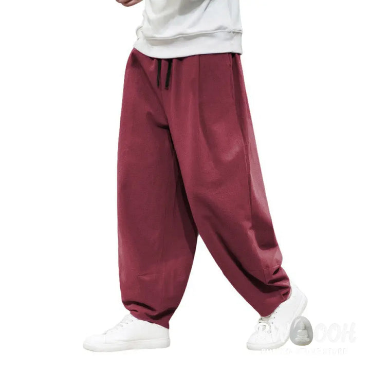 Buddha Stones Plain Casual Bloomer Men’s Pants With Pockets - Men’s Pants