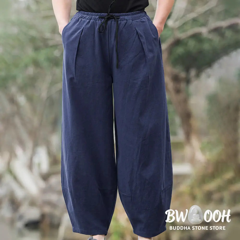 Buddha Stones Plain Casual Bloomer Men’s Pants With Pockets - Men’s Pants
