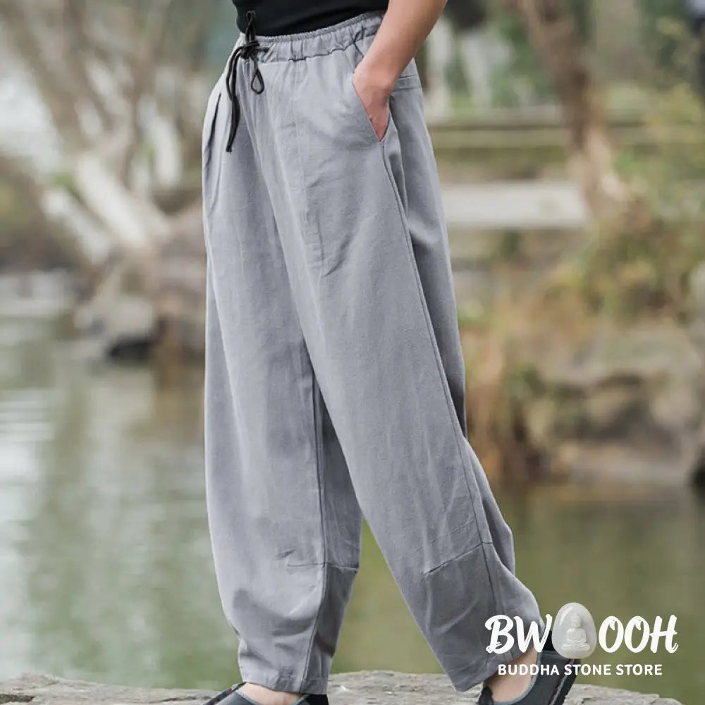 Buddha Stones Plain Casual Bloomer Men’s Pants With Pockets - Men’s Pants
