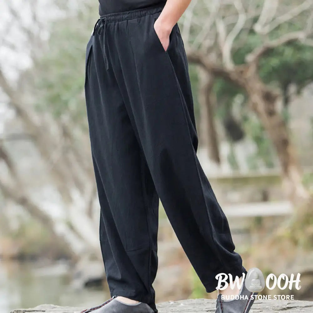 Buddha Stones Plain Casual Bloomer Men’s Pants With Pockets - Men’s Pants