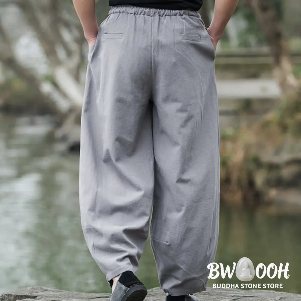 Buddha Stones Plain Casual Bloomer Men’s Pants With Pockets - Men’s Pants