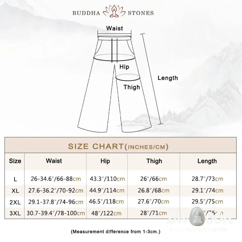 Buddha Stones Plain Color 7-8 Length Capri Cropped Pants Cotton Linen Women’s Wide Leg Pants With Pockets - Women’s