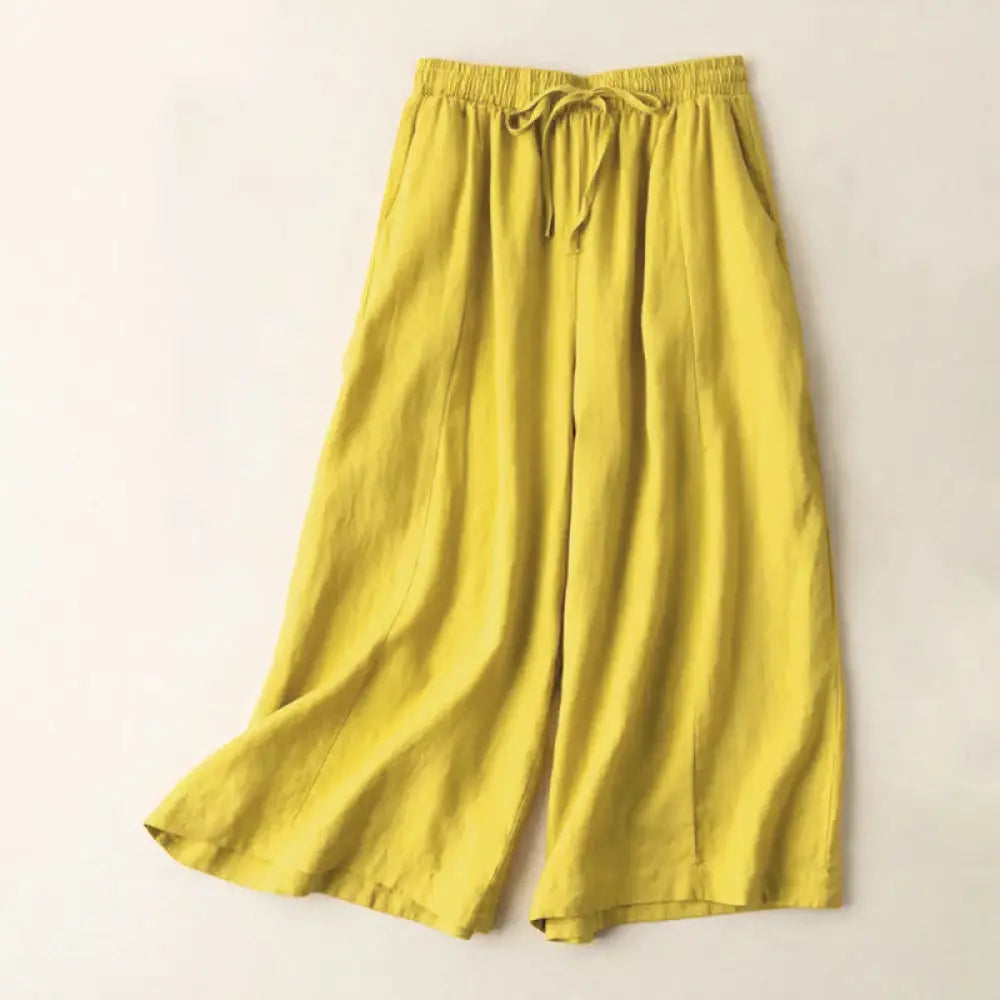 BWOOOH printed wide-leg yoga pants - Plain Color 7-8 Length Capri Cropped Pan