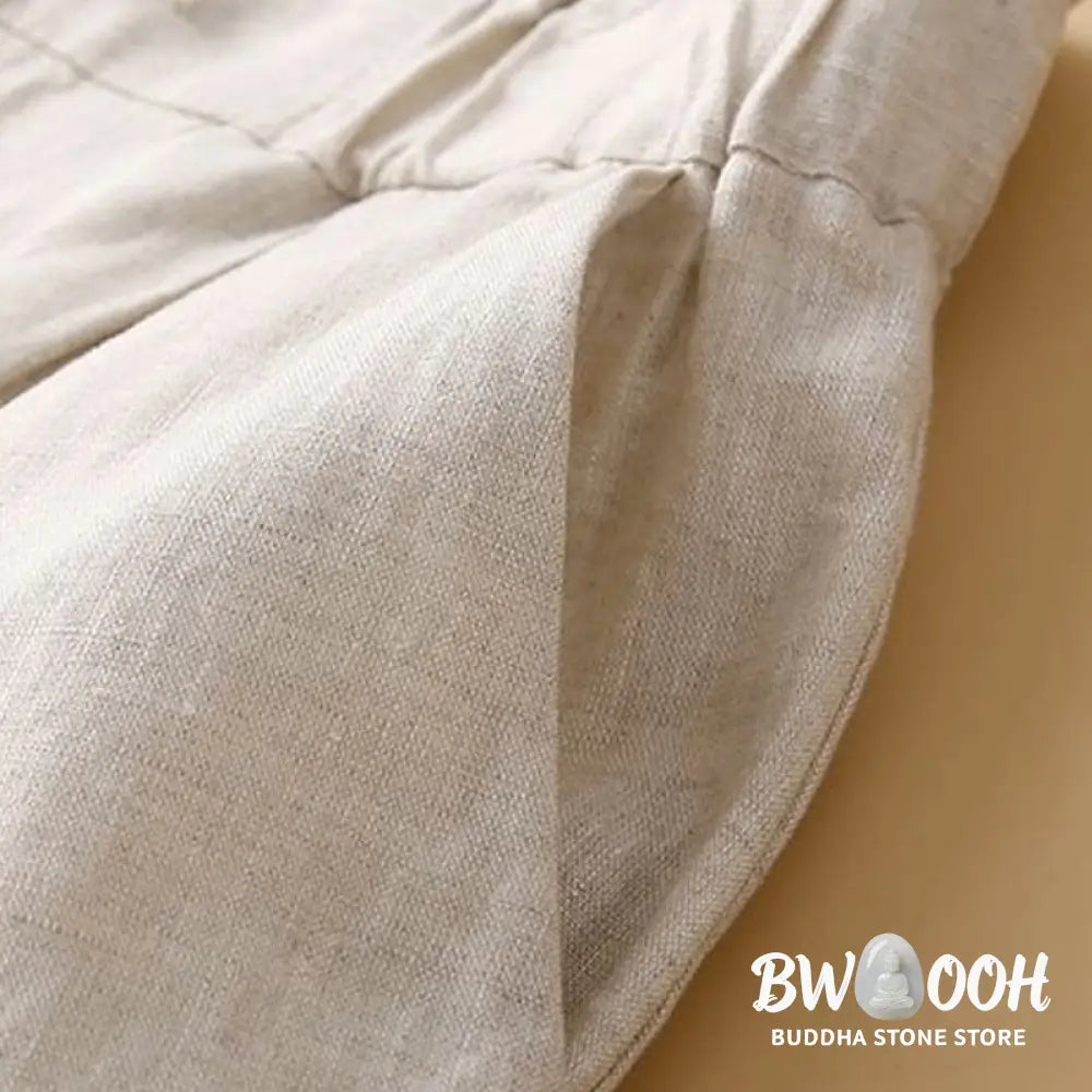 Buddha Stones Plain Color Pleated Zipper Button Cotton Linen Women’s Shorts With Pockets - Women’s Shorts