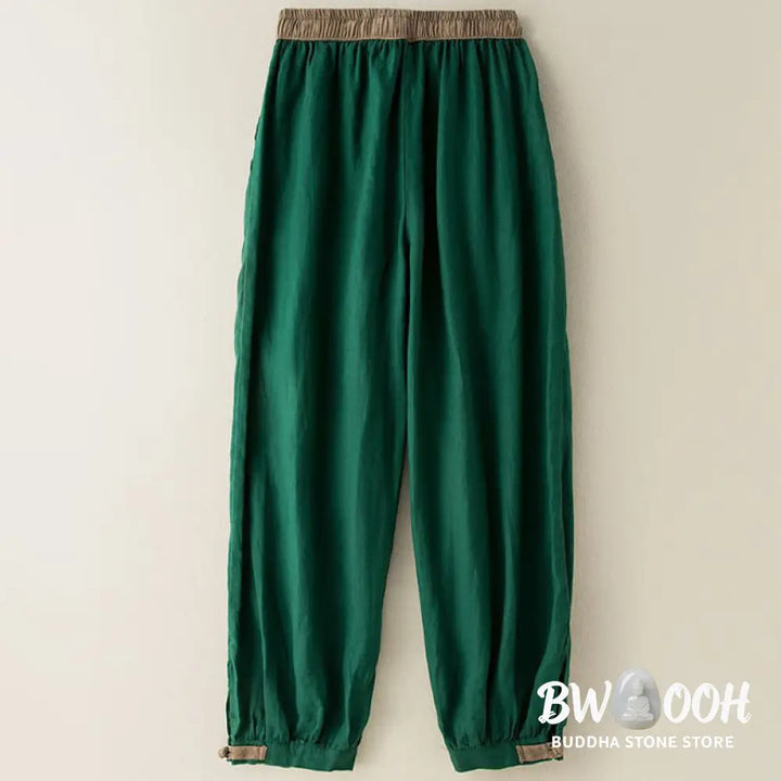 BWOOOH printed harem pants - Plain Cotton Drawstring Women&