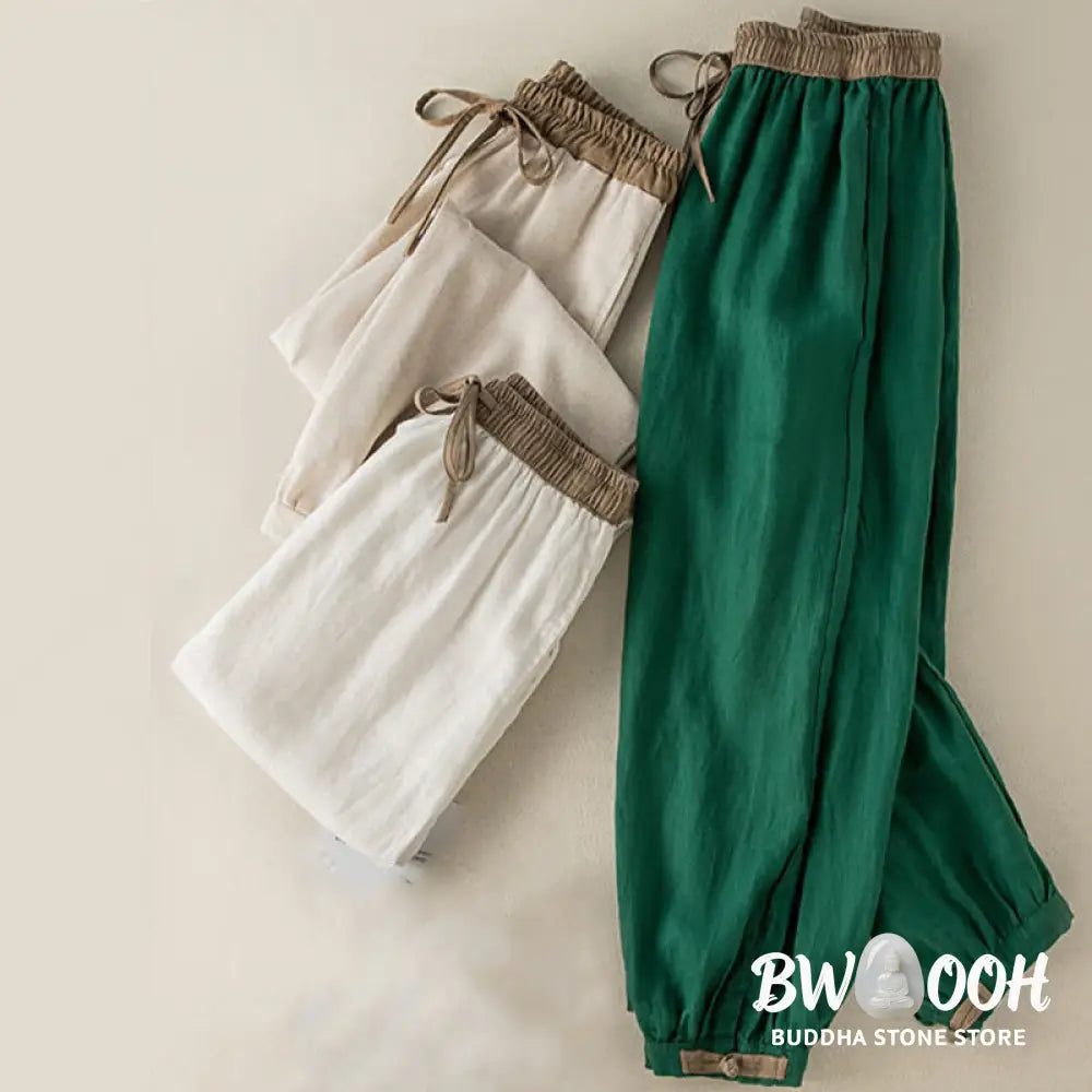 BWOOOH printed harem pants - Plain Cotton Drawstring Women&