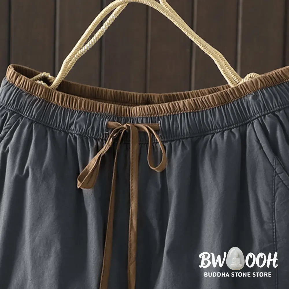 Buddha Stones Plain Cotton Women’s Harem Thermal Pants With Pockets - Women’s Harem Pants