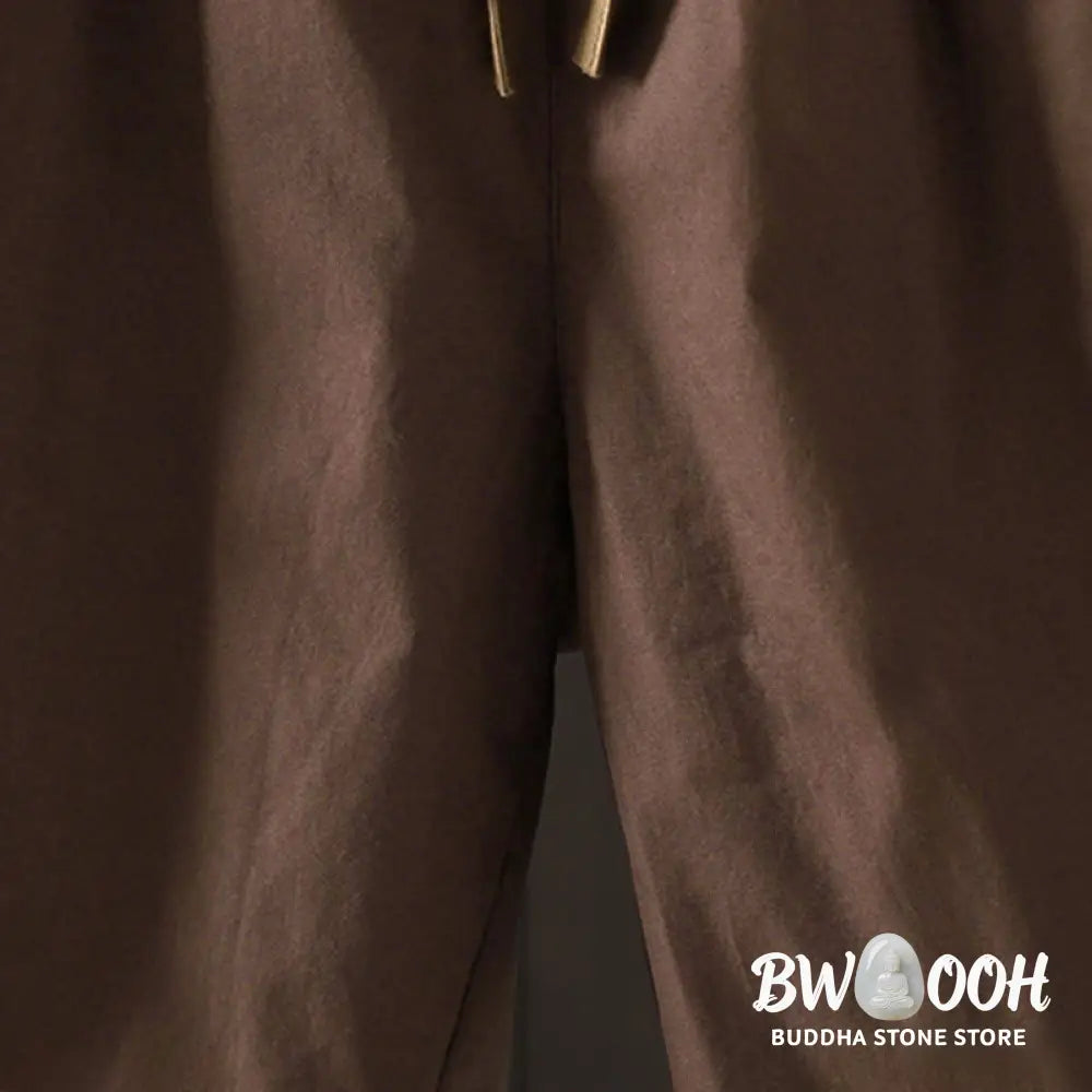 Buddha Stones Plain Cotton Women’s Harem Thermal Pants With Pockets - Women’s Harem Pants