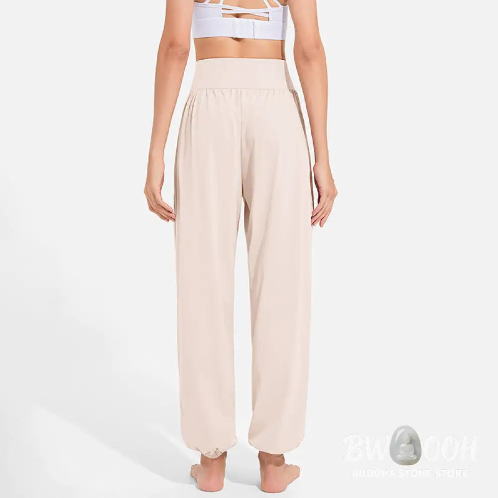 Buddha Stones Plain Drawstring Elastic Waist Design Women’s Harem Pants Sports Yoga Sweatpants With Pockets - Women’s
