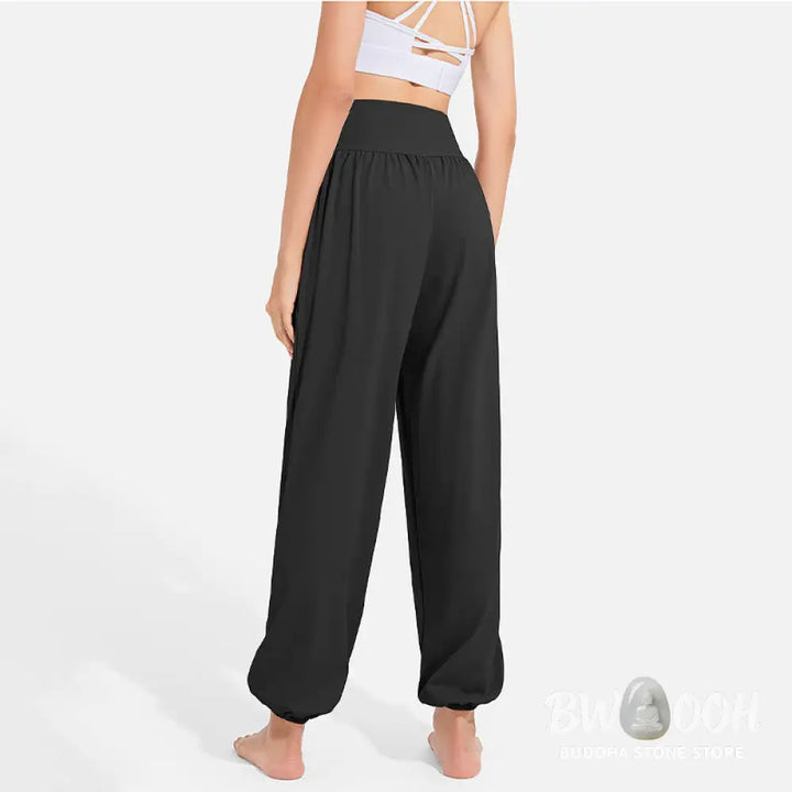 Buddha Stones Plain Drawstring Elastic Waist Design Women’s Harem Pants Sports Yoga Sweatpants With Pockets - Women’s