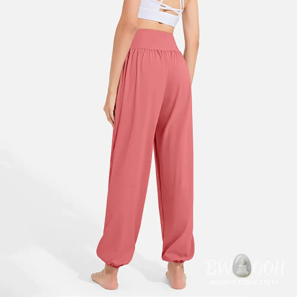 Buddha Stones Plain Drawstring Elastic Waist Design Women’s Harem Pants Sports Yoga Sweatpants With Pockets - Women’s