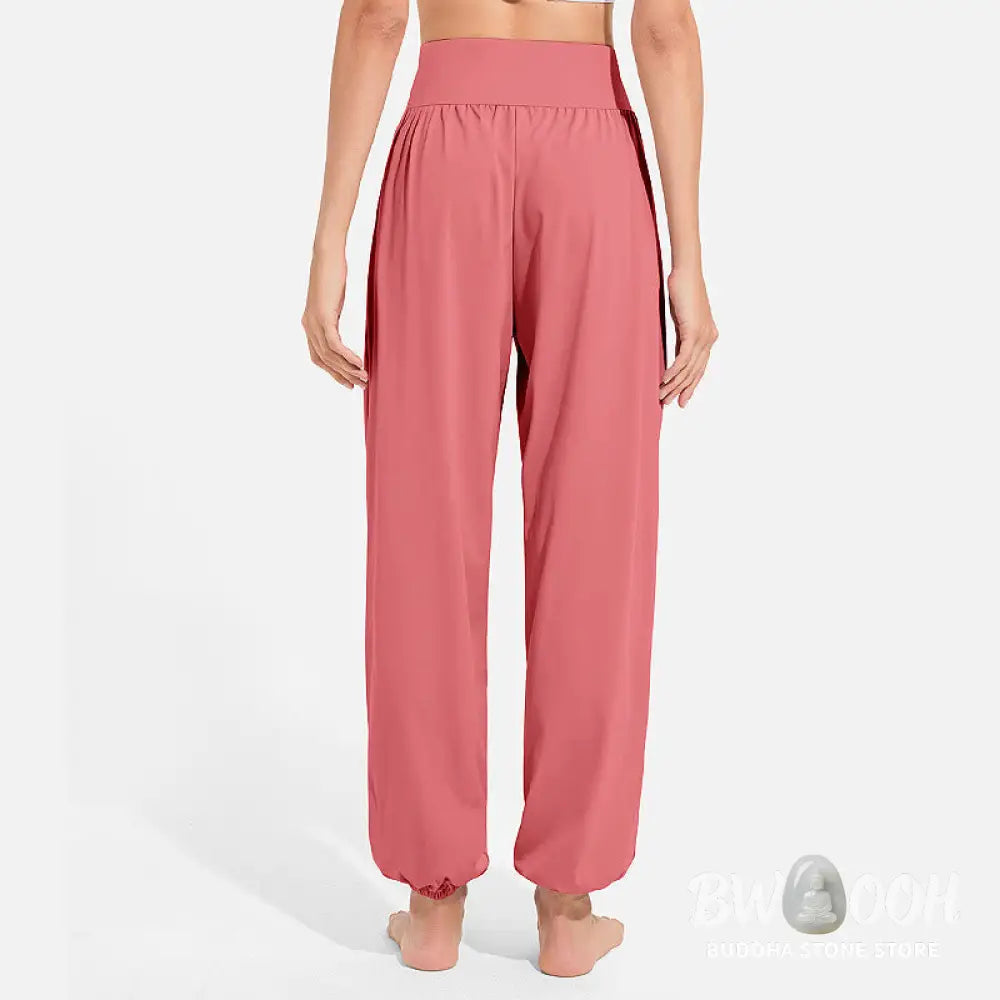 Buddha Stones Plain Drawstring Elastic Waist Design Women’s Harem Pants Sports Yoga Sweatpants With Pockets - Women’s