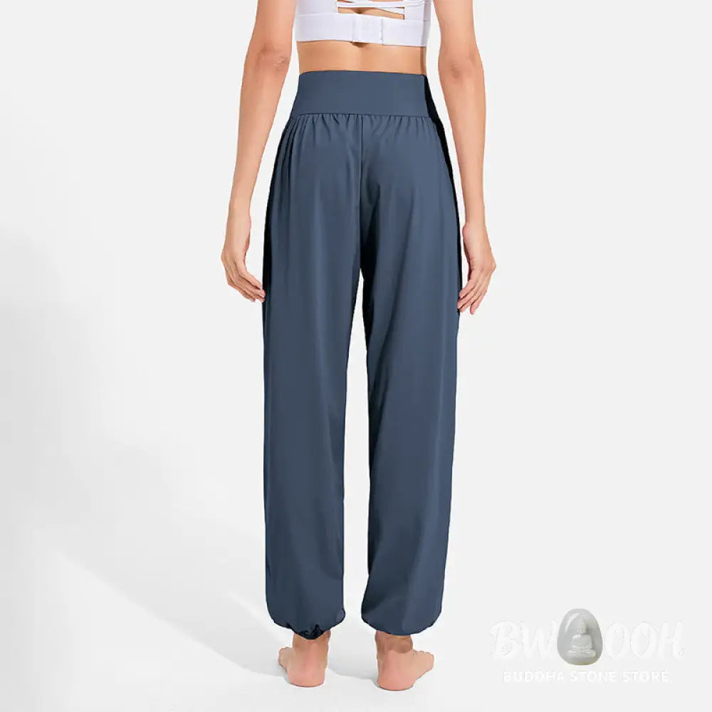 Buddha Stones Plain Drawstring Elastic Waist Design Women’s Harem Pants Sports Yoga Sweatpants With Pockets - Women’s