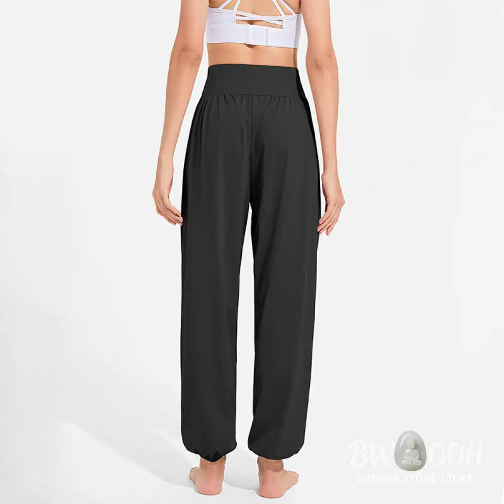 Buddha Stones Plain Drawstring Elastic Waist Design Women’s Harem Pants Sports Yoga Sweatpants With Pockets - Women’s