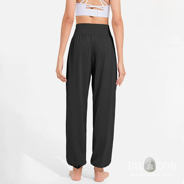 Buddha Stones Plain Drawstring Elastic Waist Design Women’s Harem Pants Sports Yoga Sweatpants With Pockets - Women’s