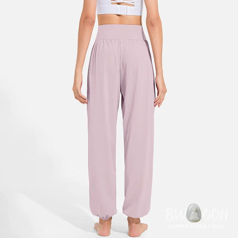Buddha Stones Plain Drawstring Elastic Waist Design Women’s Harem Pants Sports Yoga Sweatpants With Pockets - Women’s