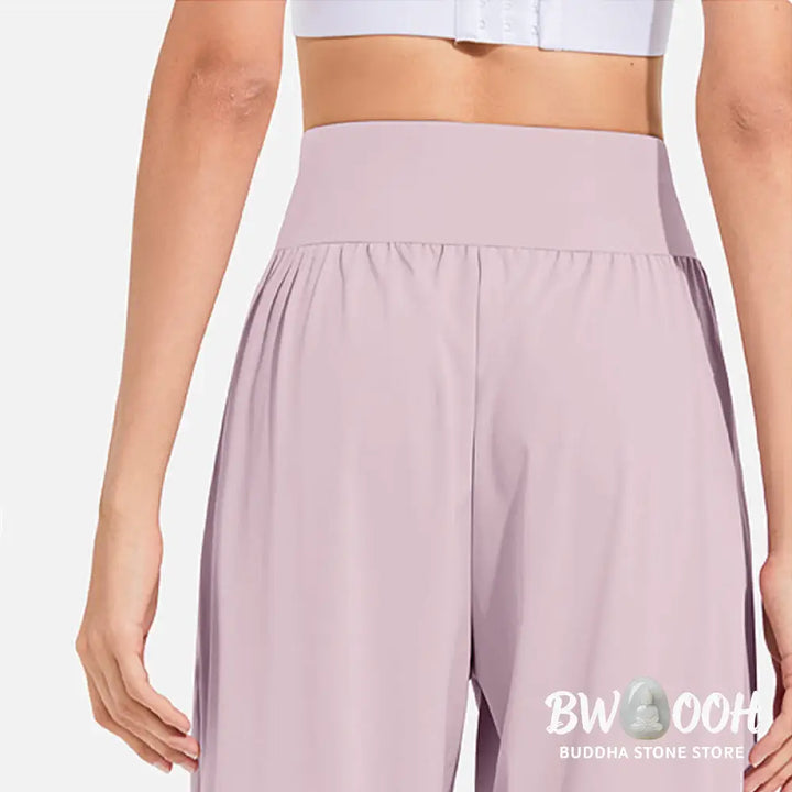 Buddha Stones Plain Drawstring Elastic Waist Design Women’s Harem Pants Sports Yoga Sweatpants With Pockets - Women’s