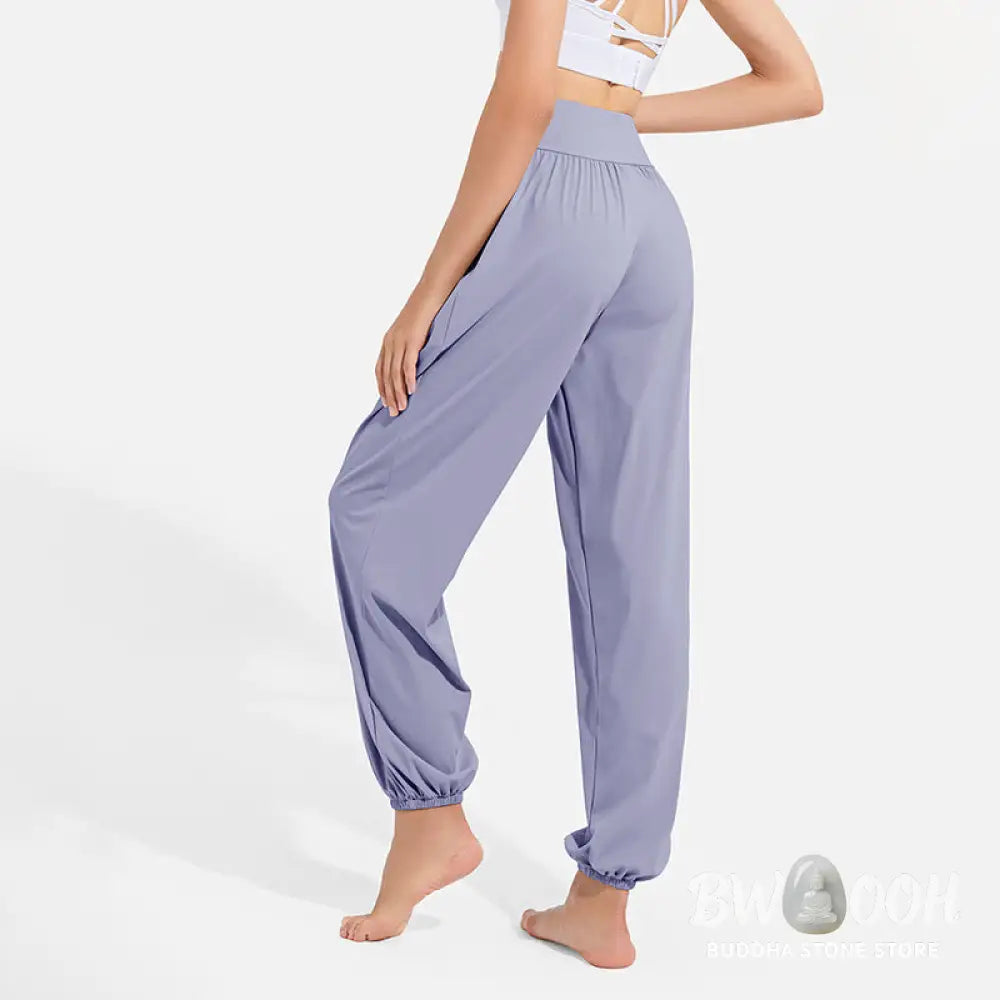 Buddha Stones Plain Drawstring Elastic Waist Design Women’s Harem Pants Sports Yoga Sweatpants With Pockets - Women’s