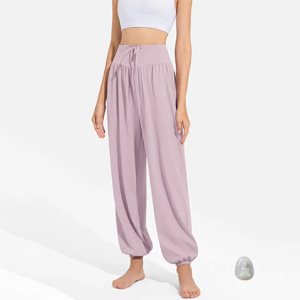 Buddha Stones Plain Drawstring Elastic Waist Design Women’s Harem Pants Sports Yoga Sweatpants With Pockets - Women’s