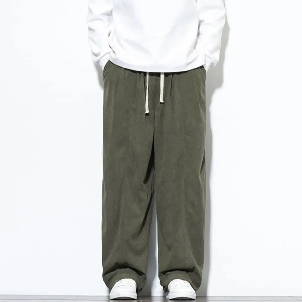 BWOOOH printed harem pants - Plain Drawstring Pure Cotton Corduroy Me