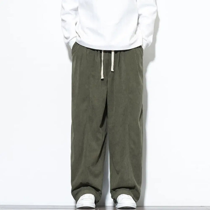 BWOOOH printed harem pants - Plain Drawstring Pure Cotton Corduroy Me