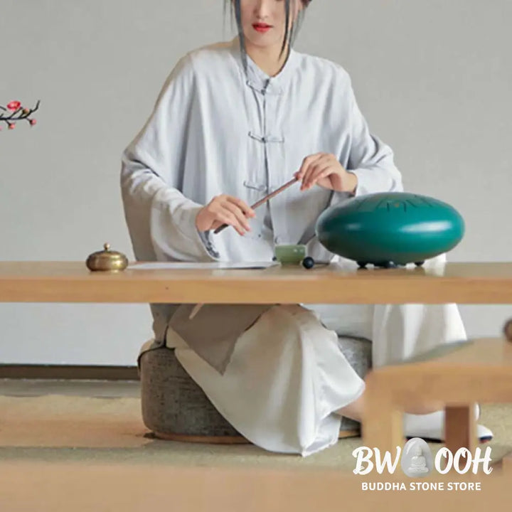 Buddha Stones Plain Frog-Button Design Shirt Zen Tai Chi Meditation Top Clothing Cotton Linen Jacket - Jacket Shirt
