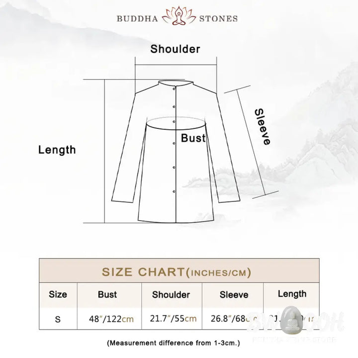 Buddha Stones Plain Long Sleeve Coat Jacket Top Wide Leg Pants Zen Tai Chi Yoga Meditation Clothing - Clothes