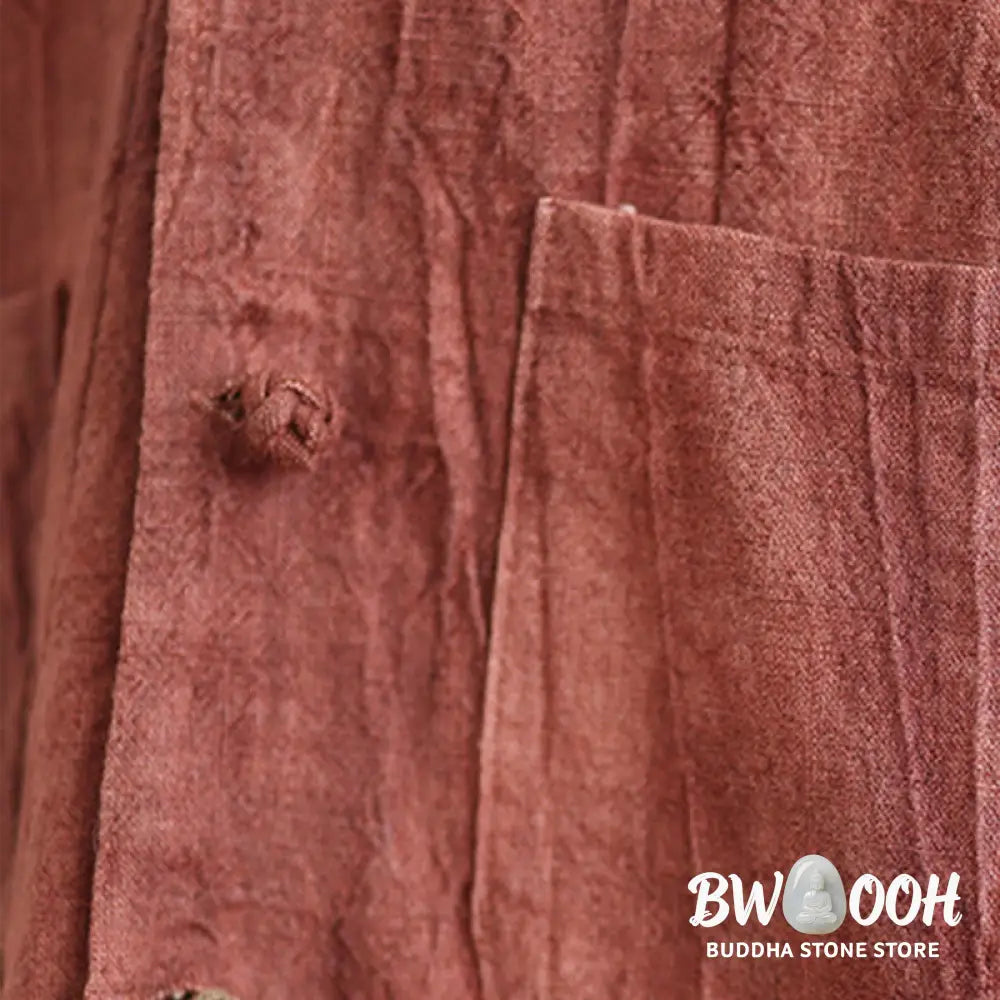 Buddha Stones Plain Long Sleeve Women’s Cotton Linen Jacket With Pockets - Women’s Jacket