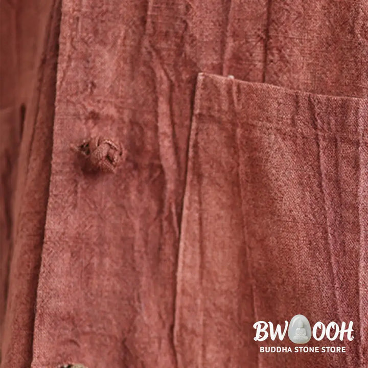 Buddha Stones Plain Long Sleeve Women’s Cotton Linen Jacket With Pockets - Women’s Jacket